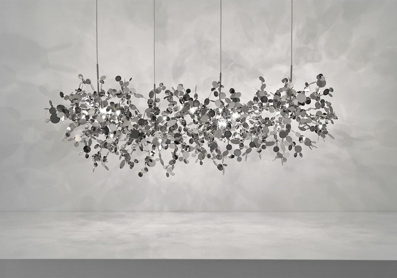 Pilea Pendant Chandelier: Modern Brass Lighting, Art Deco Style