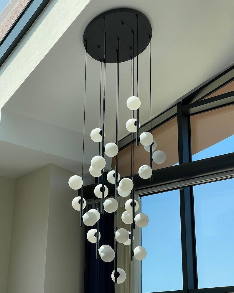 Trio Pendant Light, Modern Multi Light Cluster Chandelier ,Art Deco Light ,Mid Century Modern,Light Brass Pendant Lamp-lamps