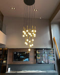 Milky Glass Pendant Chandelier Art Deco Lights – Customizable Lighting Fixture for Staircases, Foyers,Modern light-lamps