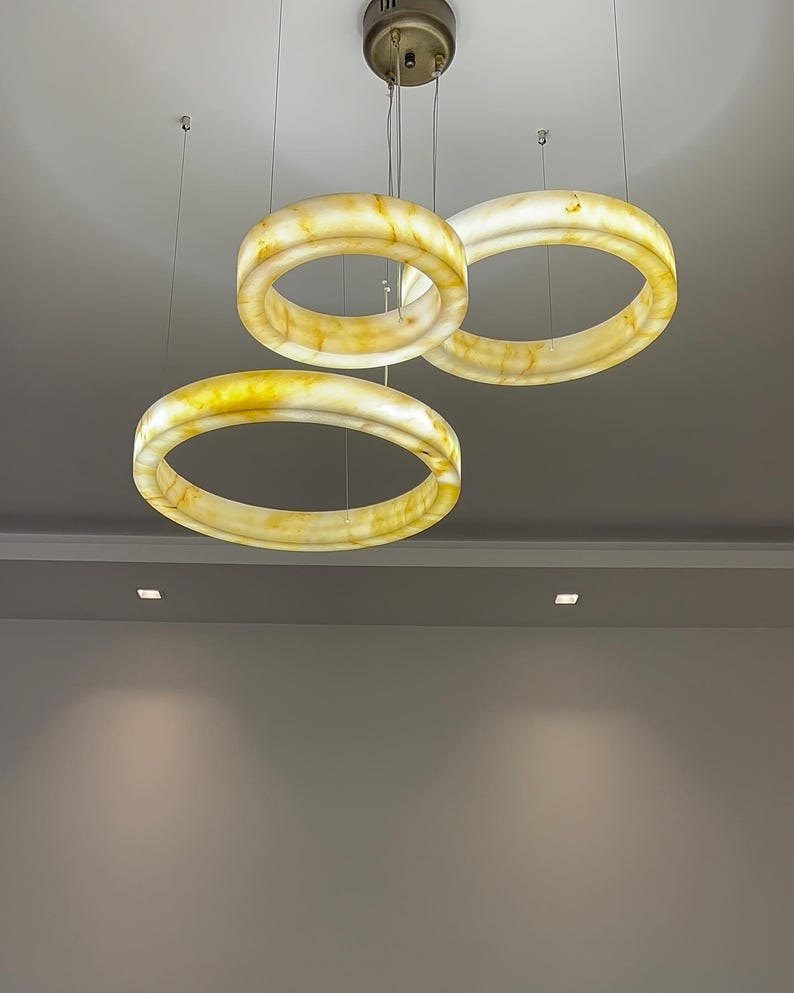 Handcrafted Marble Ring Pendant Light -Nature-Inspired Design light,Brass Pendant lamp, Marble Chandelier,Modern Pendant Light,Art deco lamp