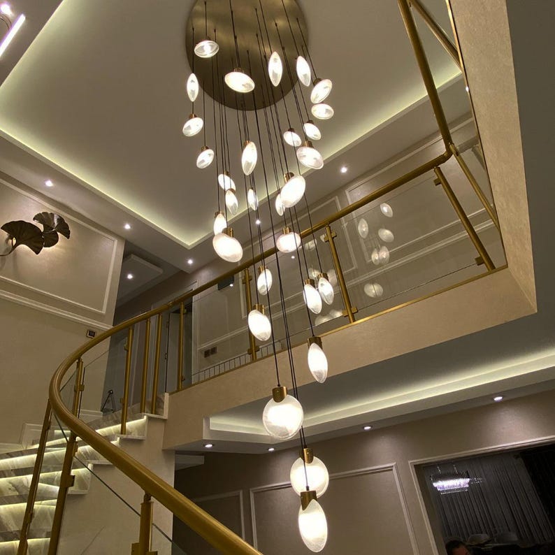 Mussel Modern Glass Globe Pendant Light – Multi Light Cluster Ceiling Fixture