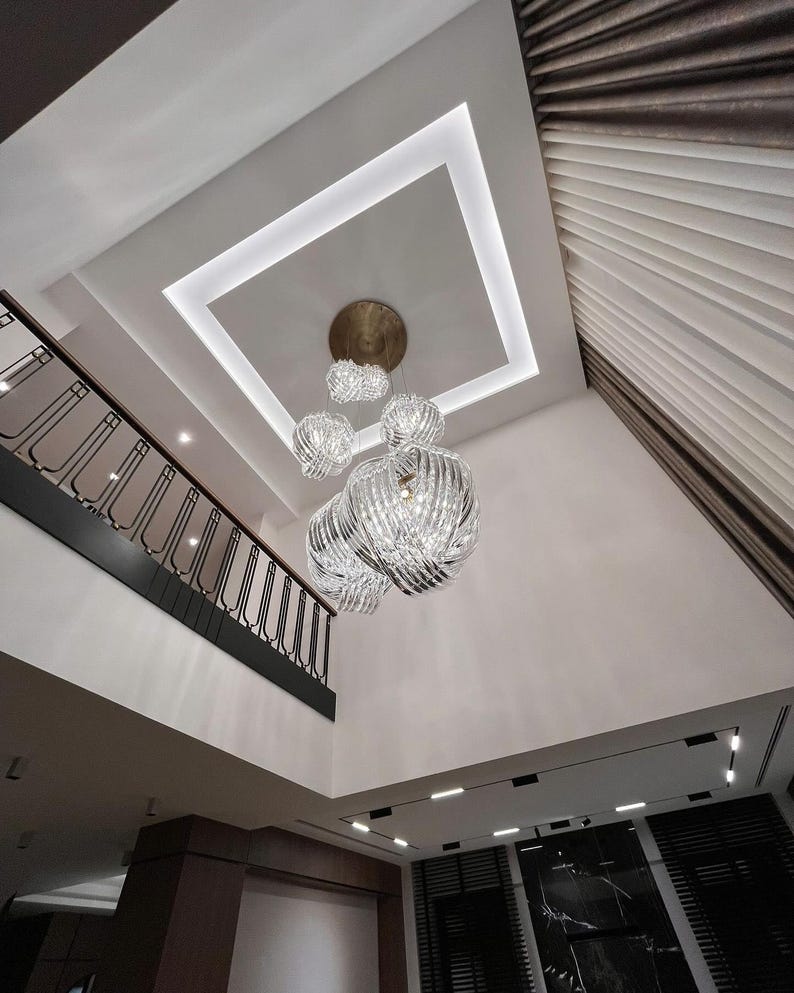 Venezia Crystal Chandelier: Art Deco Staircase Lighting