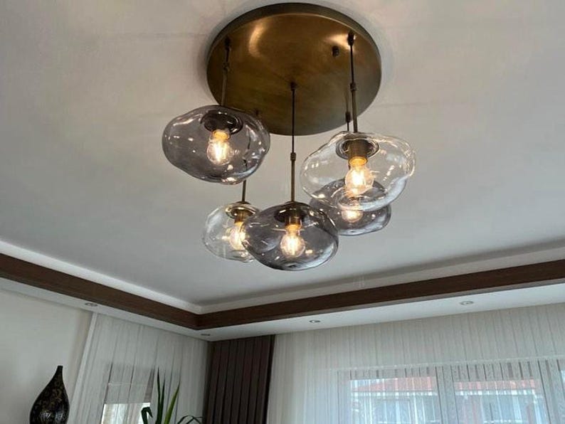 Irregular Glass Pendant Light-Modern Pendant Lighting- Blown Glass lamps ,Glass Pendant Chandelier