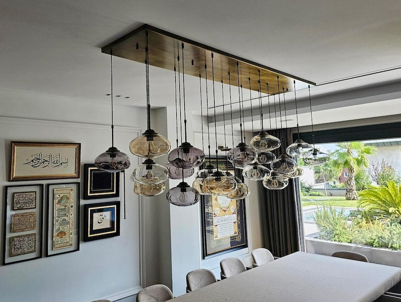 Irregular Glass Pendant Light-Modern Pendant Lighting- Blown Glass lamps ,Glass Pendant Chandelier
