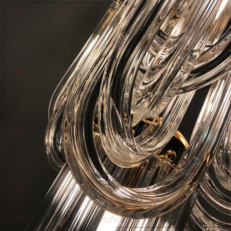 Murano Art Deco Lighting -Staircase, Dining Light, Crystal Foyer Chandelier