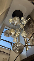 Lava Melted Pendant Light – Multi Light Cluster Ceiling Fixture – Modern Chandelier & 3 Color Options- Silver , Rose , Gold Pendant