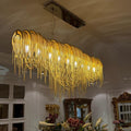 Cascading Chain Chandelier | Luxury Waterfall Chain Chandelier | Modern Art Deco Ceiling Light | Designer Dining Room Lighting