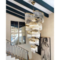 Handmade Crystal Chandelier, Gold Finish, Foyer Lighting