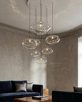 Vela Amorph Hand Blown Glass Chandelier | Organic Bubble Cluster Pendant Light | Luxury Staircase Lighting Fixture