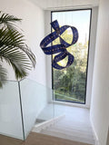 Flying Carpet Chandelier | Handmade Glass Ribbon Light Sculpture | Modern Luxury Pendant Lamp | Size & Color | Free Form Light